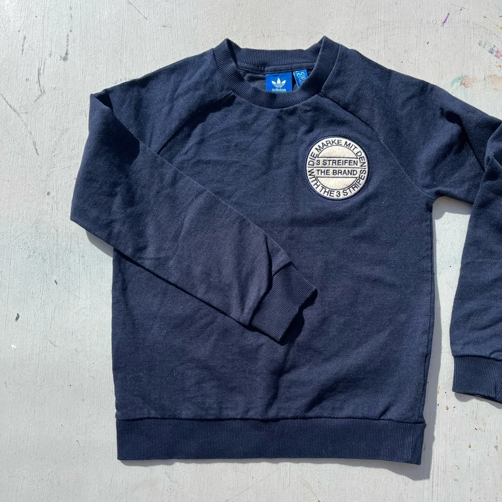 Kid's‎ Adidas Sweatshirt Blue Solid S Street Casual Gym Active Logo Casual Retro